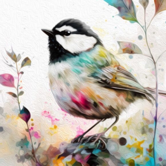 4x6 Chickadee Watercolor Illustration Art Oil Painting Print - Picture 4 of 9